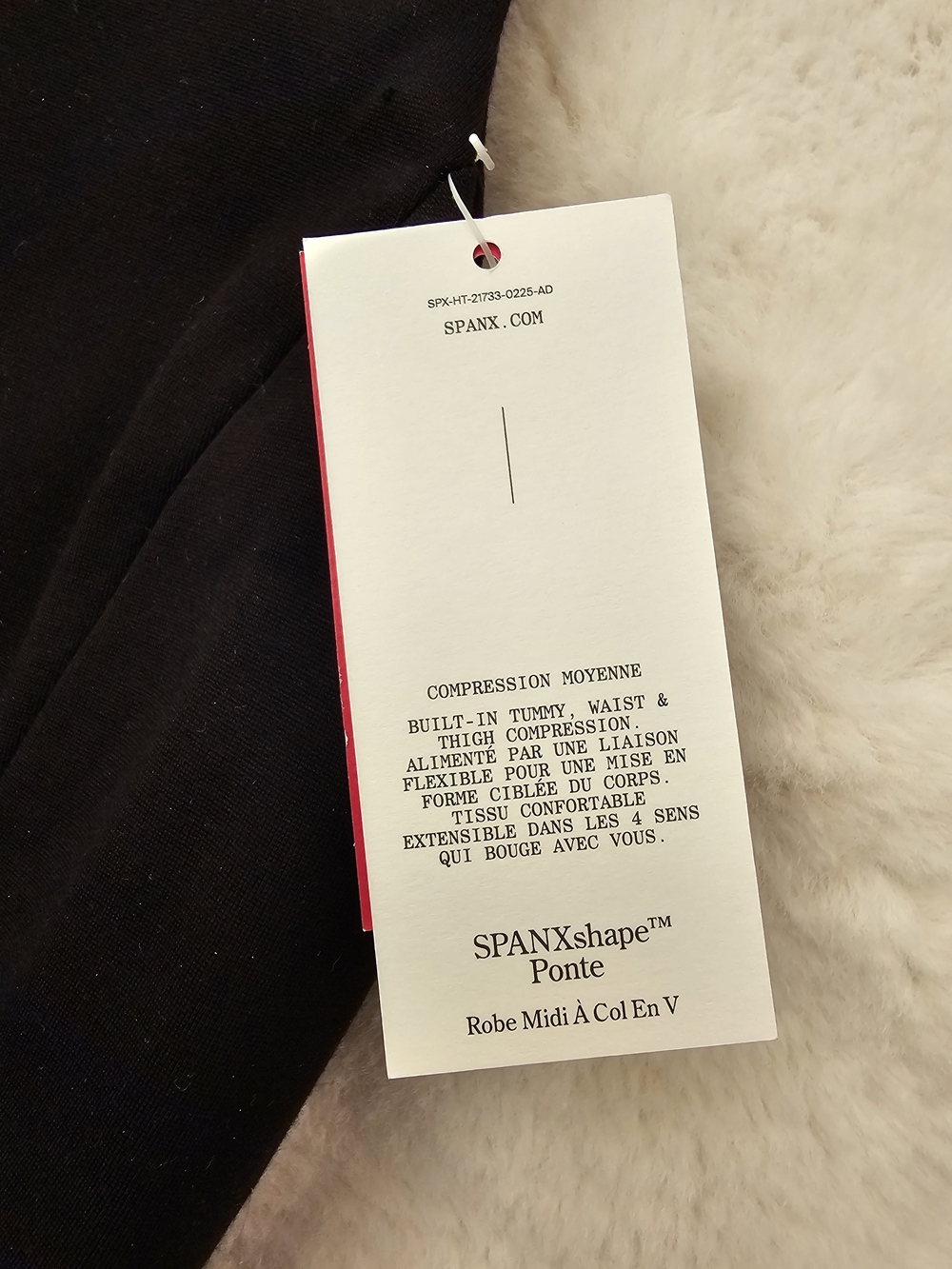 New Spanx Low V-Neck Midi Dress Size Medium - Picture 12 of 16